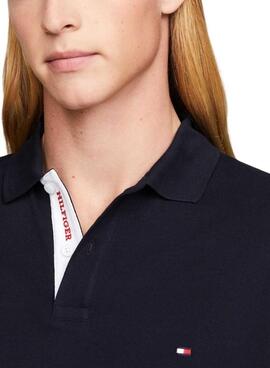 Polo Tommy Hilfiger Monotype Marino Para Hombre