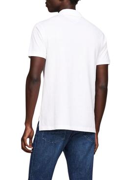 Polo Tommy Hilfiger Monotype Placket Blanco Para Hombre