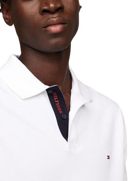 Polo Tommy Hilfiger Monotype Placket Blanco Para Hombre