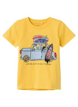 Camiseta Name It Freddis Amarillo Para Niño