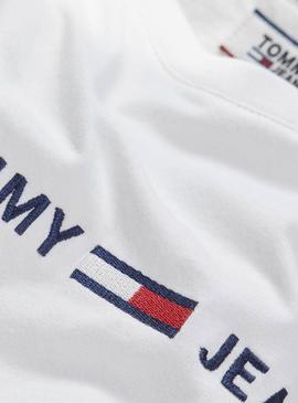 Camiseta Tommy Jeans Boxy Clean Logo Blanco Mujer