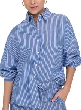 Camisa Only Larja Azul Para Mujer