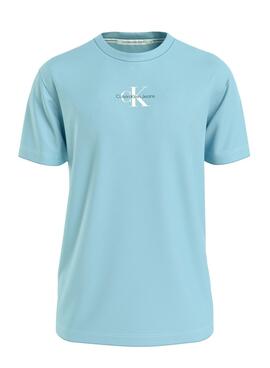 Camiseta Calvin Klein Jeans Monologo Azul Para Hombre