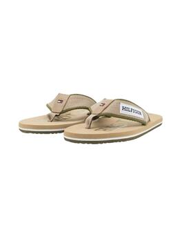 Chanclas Tommy Hilfiger Patch Beige Para Hombre