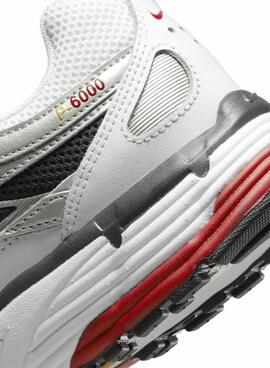 Zapatillas Nike P-6000 Blanco y Rojo Para Mujer