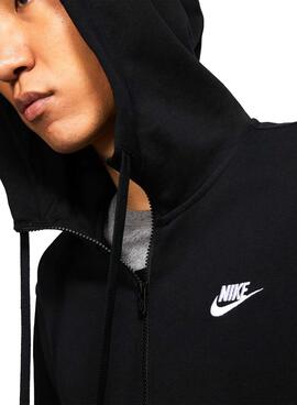 Sudadera Nike Sportswear Club Cremallera Negro Para Hombre