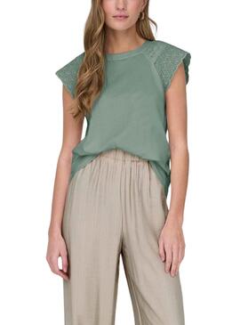 Camiseta Only Xiana Verde Para Mujer