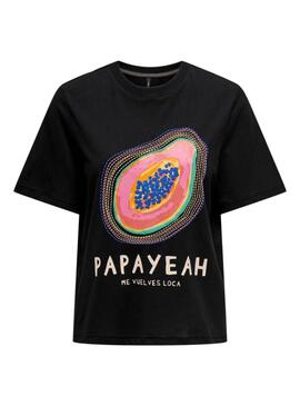 Camiseta Only Binis Negro Para Mujer