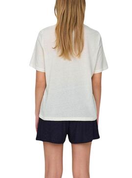 Camiseta Only Blinis Blanco Para Mujer