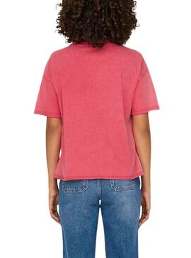 Camiseta Only Kinna Fruit Fucsia Para Mujer