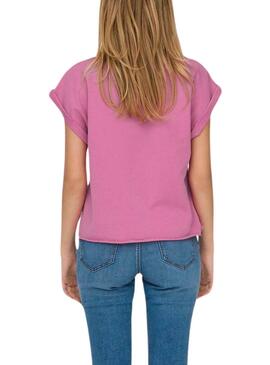 Camiseta Only Lucinda Rosa Para Mujer