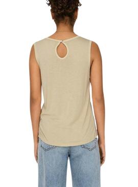 Camiseta Only Flora Beige Para Mujer