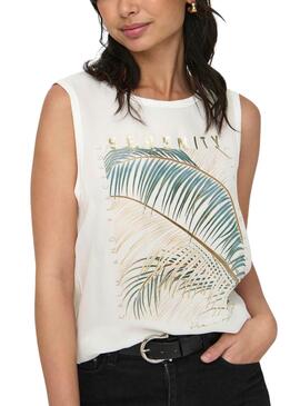 Camiseta Only Flora Blanco Para Mujer