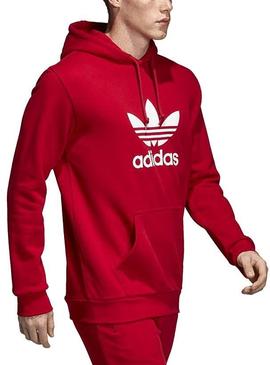 Sudadera Adidas Trefoil Hoodie Rojo para Hombre