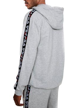 Sudadera Fila David Tape Hoodie Gris Hombre