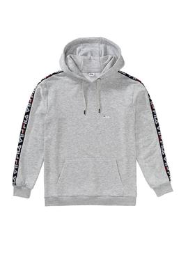 Sudadera Fila David Tape Hoodie Gris Hombre