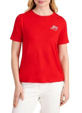 Camiseta Naf Naf Love Rojo Para Mujer