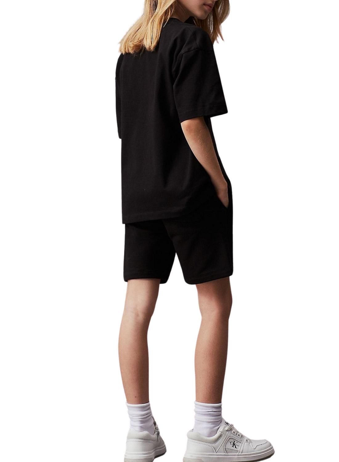 Conjunto Calvin Klein Camiseta Y Shorts Negro Niña