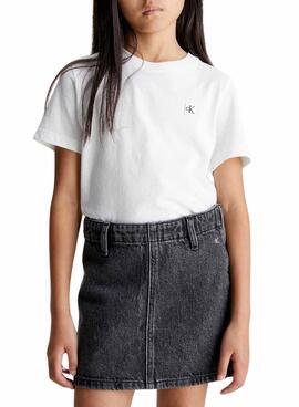 Camiseta Calvin Klein Mini Badge Blanco Niña Niño