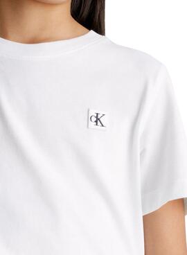 Camiseta Calvin Klein Mini Badge Blanco Niña Niño