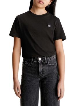 Camiseta Calvin Klein Mini Badge Negro Niño Niña
