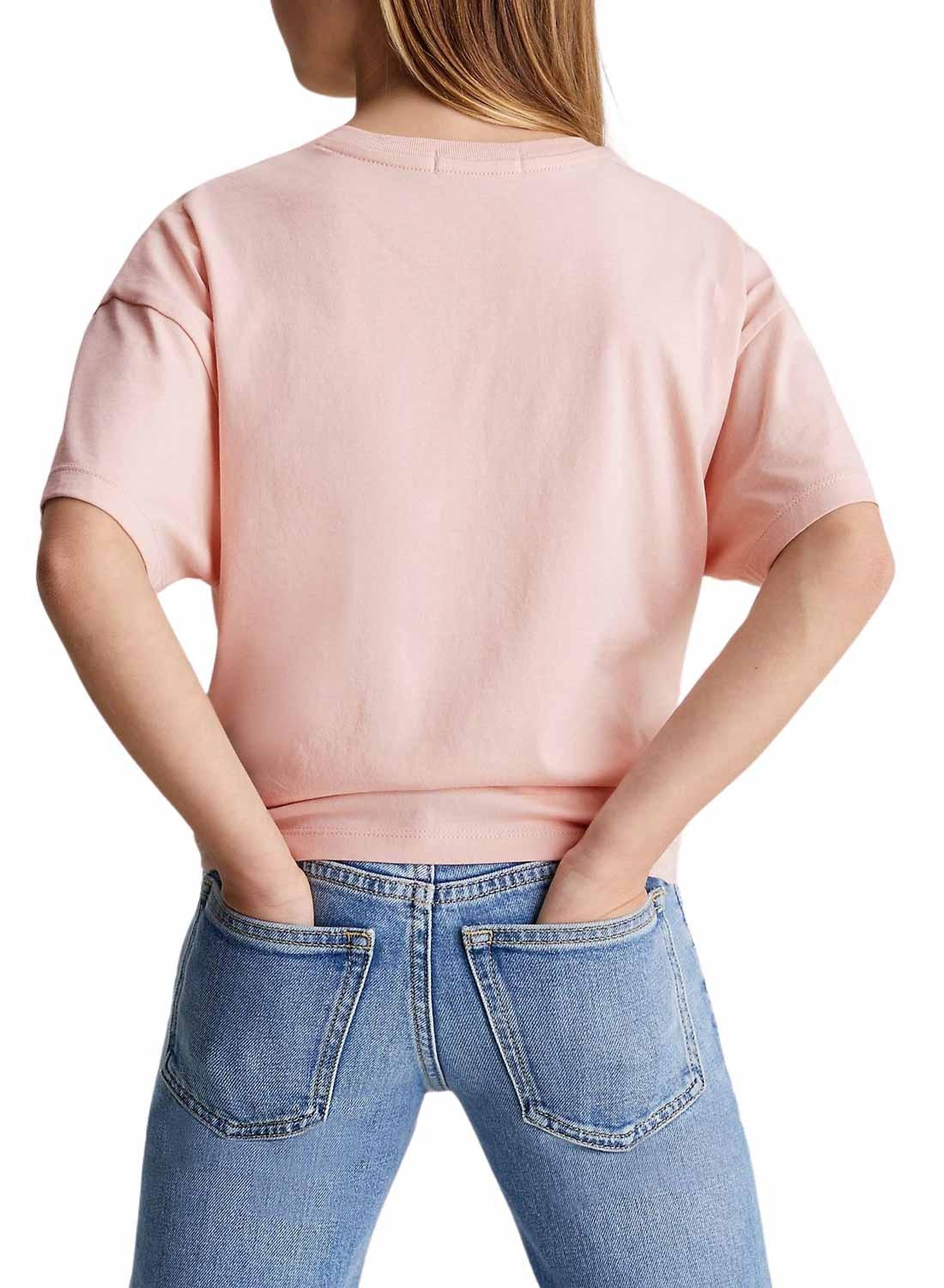 Camiseta Calvin Klein Monogram Off Rosa Mujer