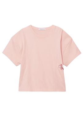 Camiseta Calvin Klein Monogram Off Rosa Niña