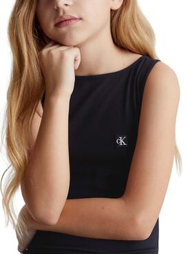 Vestido Calvin Klein Badge Tank Negro Niña