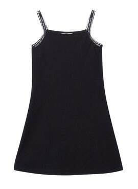 Vestido Calvin Klein Logo Tape Strap Negro Niña