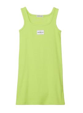 Vestido Calvin Klein Rib Badge Verde Niña