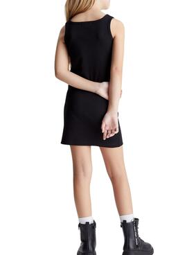 Vestido Calvin Klein Rib Badge Negro Niña