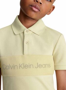 Polo Calvin Klein Layered Verde Para Niño