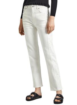 Pantalón Vaquero Pepe Jeans Straight Jeans Blanco Para Mujer