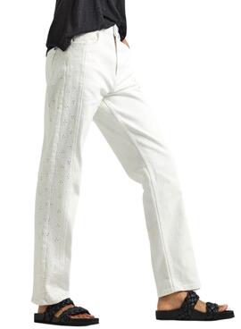 Pantalón Vaquero Pepe Jeans Straight Jeans Blanco Para Mujer