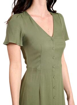 Vestido Naf Naf Botones Verde Para Mujer