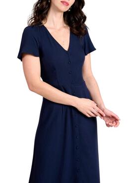 Vestido Naf Naf Botones Marino Para Mujer