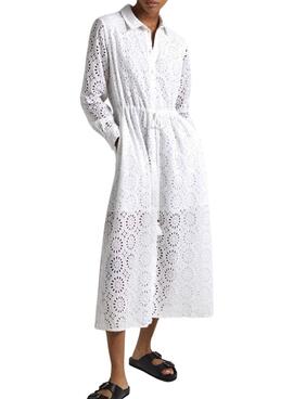 Vestido Pepe Jeans Ethel Blanco Para Mujer