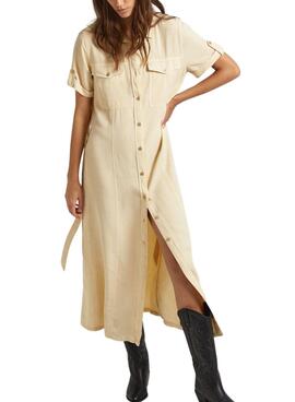 Vestido Pepe Jeans Evelinda Beige Para Mujer