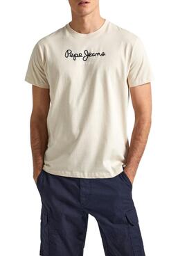 Camiseta Pepe Jeans Eggo Beige Para Hombre