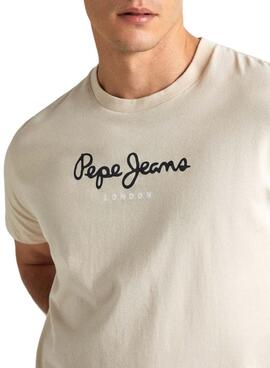 Camiseta Pepe Jeans Eggo Beige Para Hombre