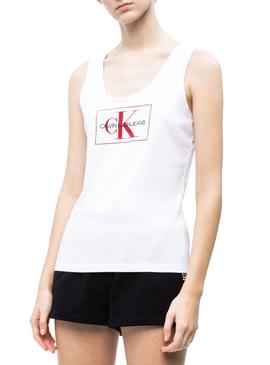 Camiseta Calvin Klein Jeans Otline Blanco Mujer