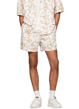 Bermuda Tommy Jeans Aop Flower Beach Beige Para Hombre