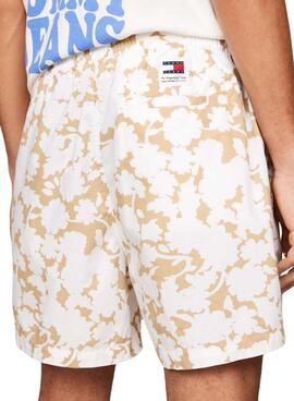 Bermuda Tommy Jeans Aop Flower Beach Beige Para Hombre