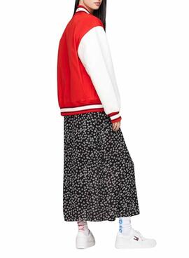 Cazadora Tommy Jeans Letterman Rojo Para Mujer