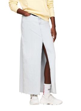 Falda Tommy Jeans Claire High Maxi Denim Para Mujer