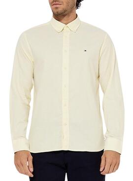 Camisa Tommy Hilfiger 1985 Flex Oxford Amarillo Para Hombre