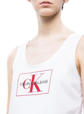 Camiseta Calvin Klein Jeans Otline Blanco Mujer