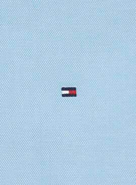 Camisa Tommy Hilfiger Flex Dobby Azul Claro Para Hombre