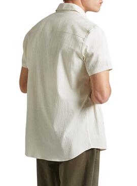 Camisa Pepe Jeans Pyke Beige Para Hombre