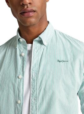 Camisa Pepe Jeans Peach Verde Para Hombre